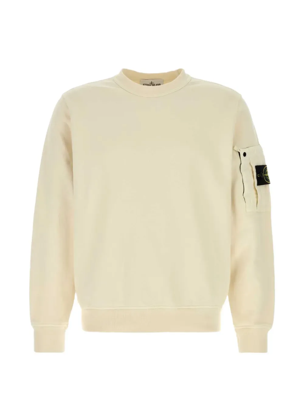 Хлопковый свитшот с карманом Stone Island, бежевый