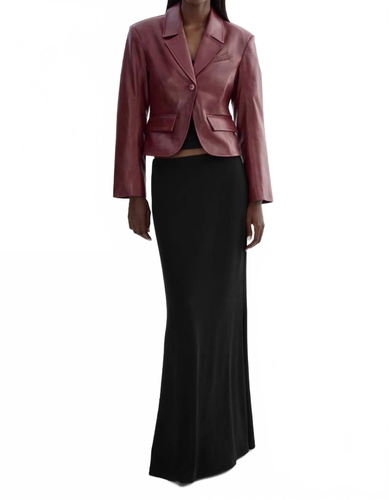 

Кожаный блейзер бордового цвета Lamarque, бургундия