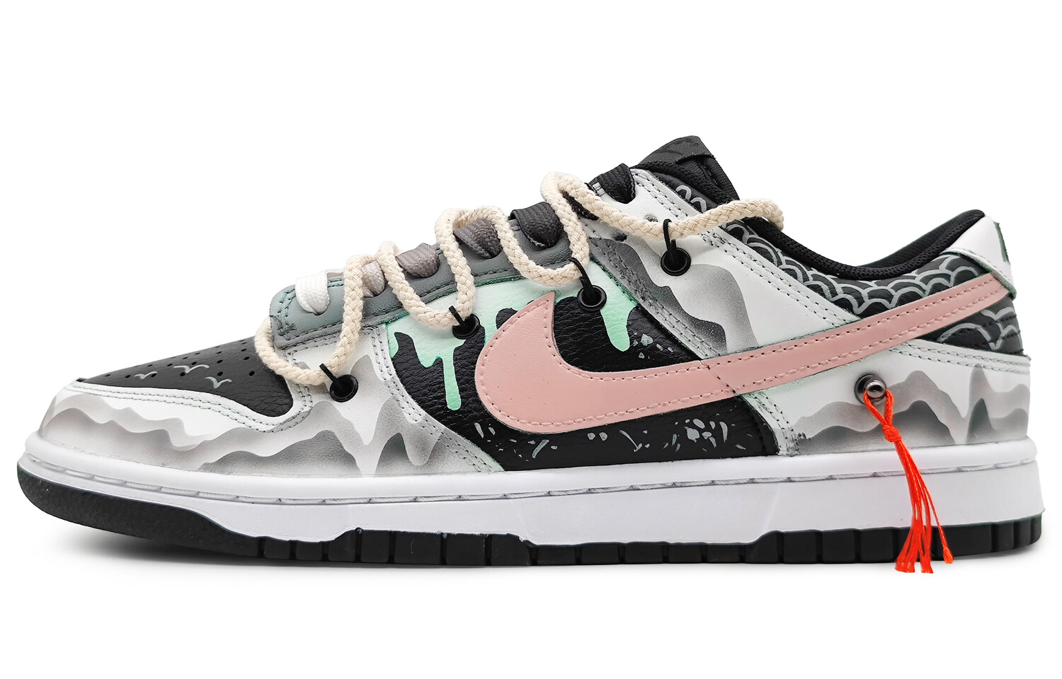 

Кроссовки Nike Dunk Skateboard Shoes Men Low-Top Gray White/Green