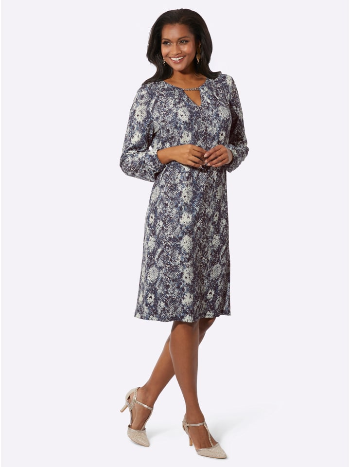 

Платье из джерси с принтом цвета шампанского и дымчато-синего цвета WITT WEIDEN