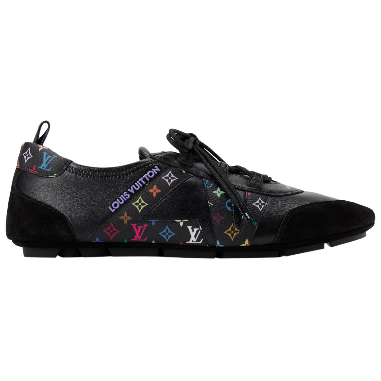 LOUIS VUITTON Кроссовки Takashi Murakami Collaboration Sneakerina кожаные низкие повседневные женские Black — фото 3