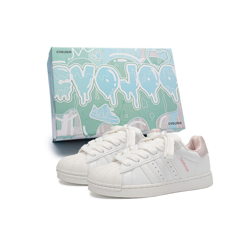 

Кроссовки CVOJOO Skateboarding Shoes Unisex Low-top White/Pink, розовый