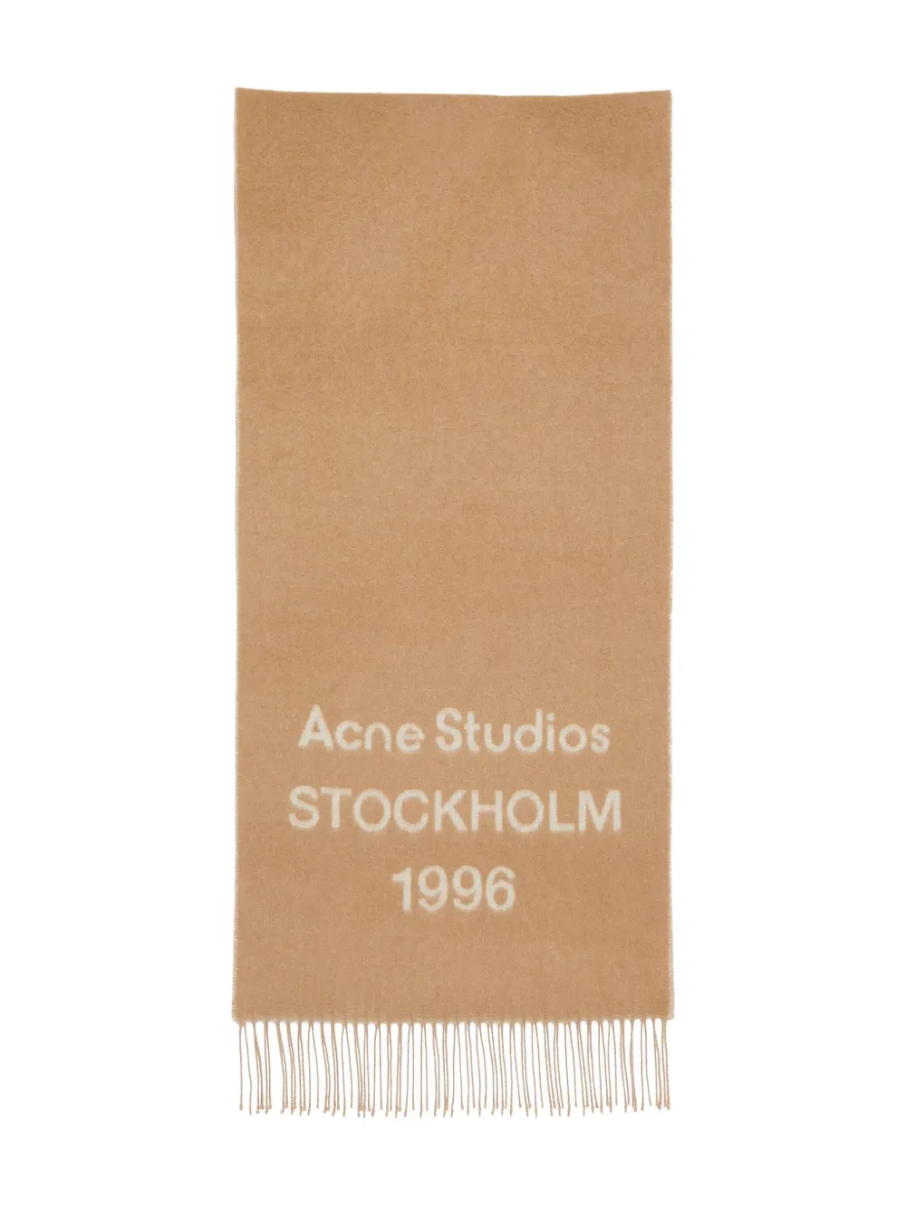 

Шарф с бахромой Acne Studios, коричневый