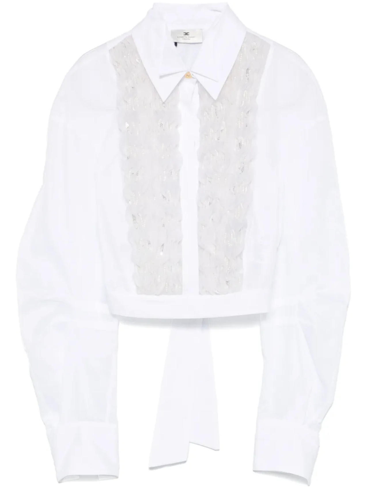 

Рубашка Elisabetta Franchi из хлопка с оборками, белый
