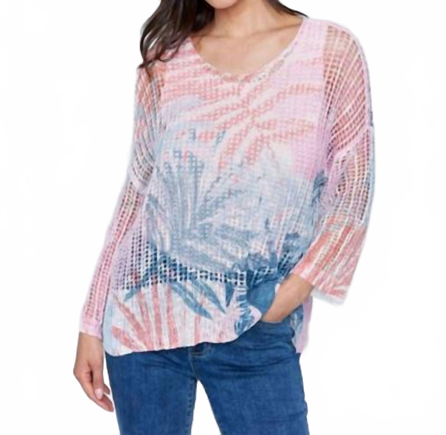 

Сетчатый свитер в тропическом стиле CHARLIE B, tropical