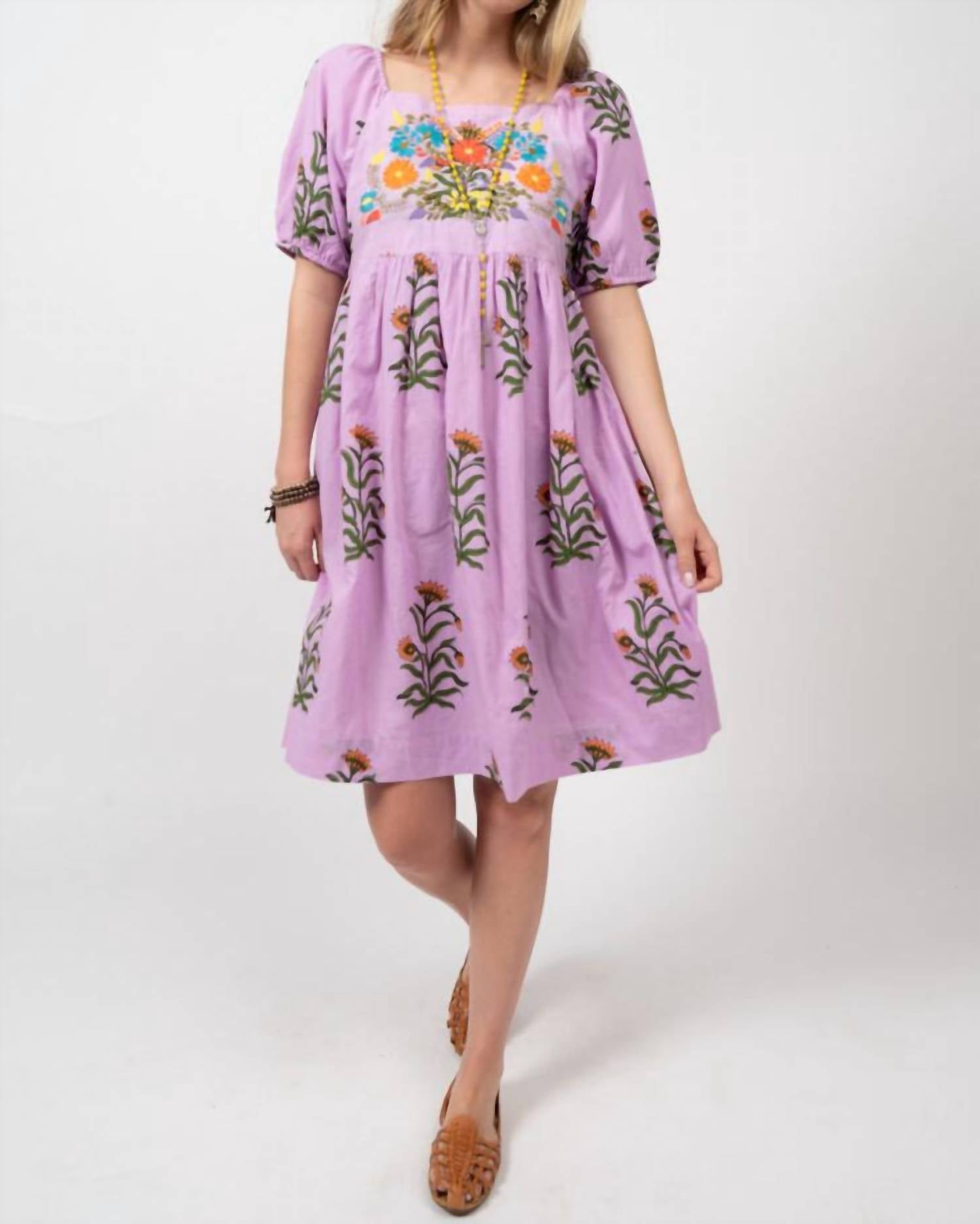 

Мини-платье Emboridery в фиолетово-фиолетовом цвете Ivy Jane