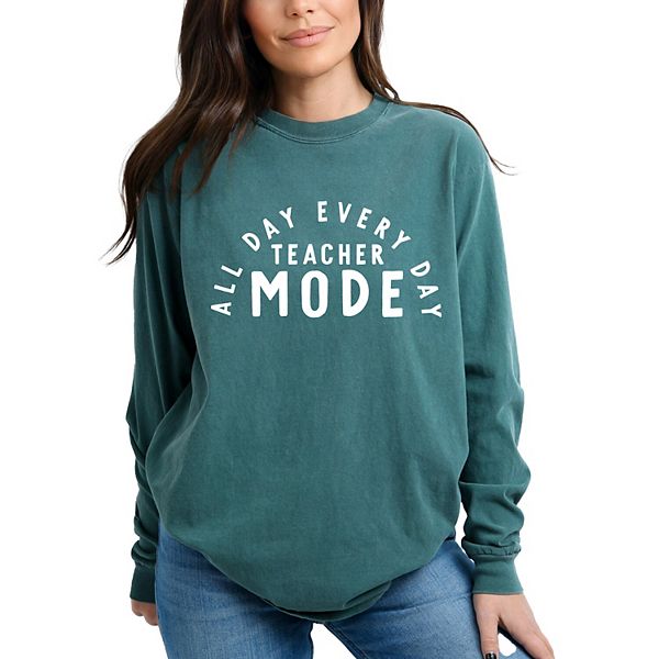 

Футболка Teacher mode all day garment dyed с длинным рукавом Simply Sage Market, Blue Spruce, Зеленый, Футболка Teacher mode all day garment dyed с длинным рукавом Simply Sage Market, Blue Spruce