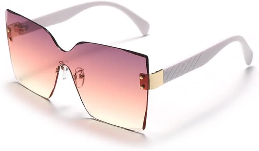 

Модные квадратные солнцезащитные очки без оправы для женщин и мужчин, большие солнцезащитные очки, очки класса люкс, очки с защитой от УФ-излучения UV400 SLCHJXS, 6