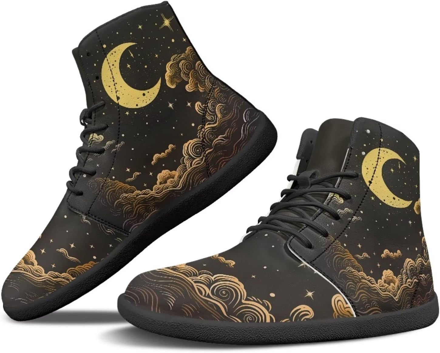 

Кроссовки JoyLamoria унисекс высокого среза с шнуровкой, модная кожаная обувь для скейтборда средней высоты, легкие, с мраморным принтом, Moon Star