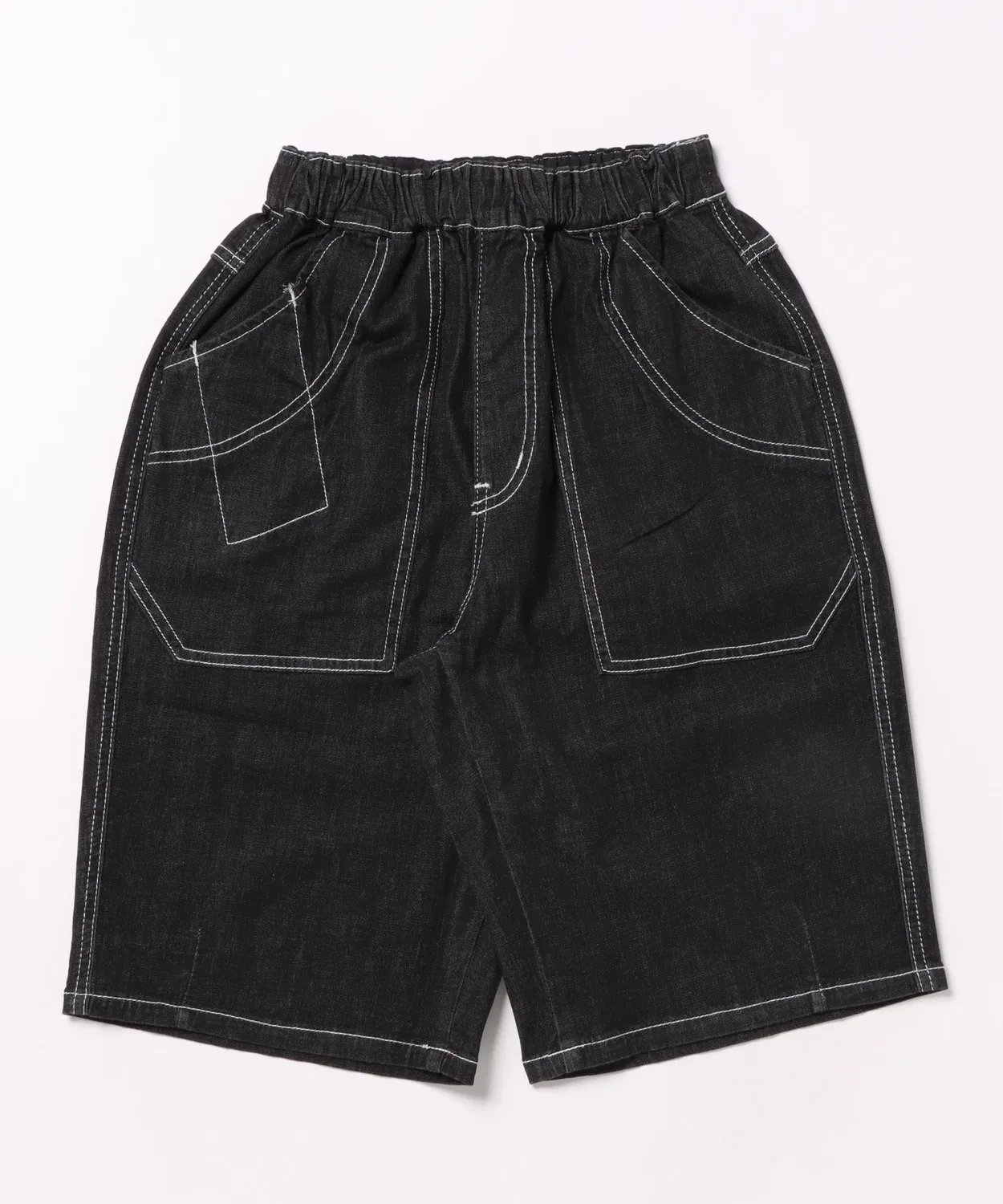 Детские джинсовые шорты 5-карманные, stretch denim, чёрные