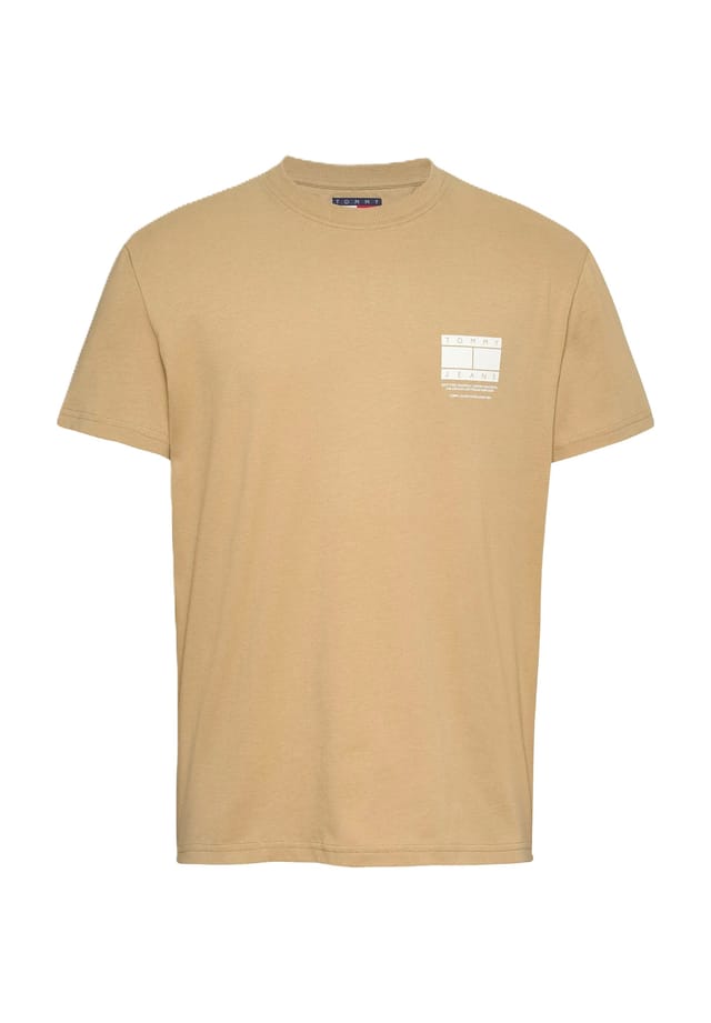 

Футболка из хлопка с логотипом и принтом Tommy Jeans, цвет act relic tan