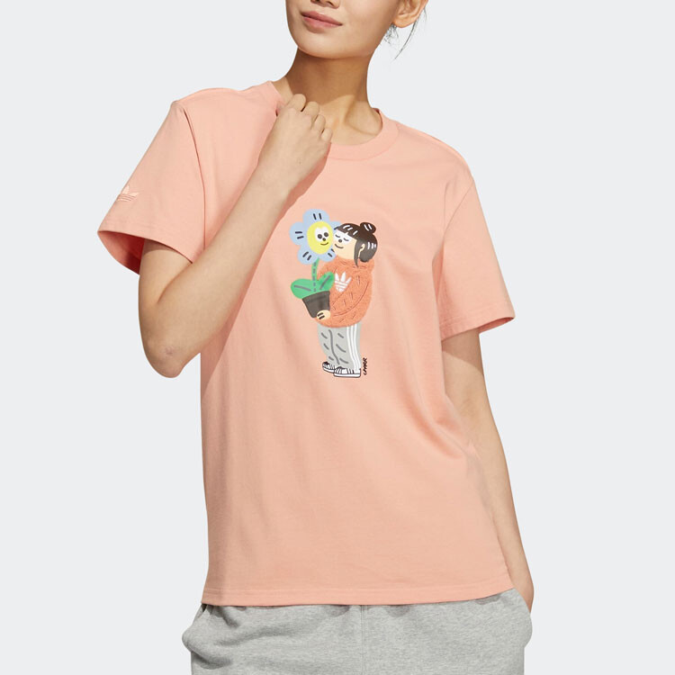 Футболка X CHARR MORITA с мультяшным принтом в стиле ретро, розовая Adidas Originals — фото 2