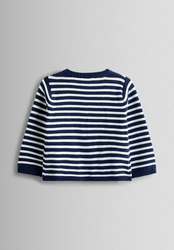 Классический кардиган в полоску с бантом спереди, прямого кроя. Jojo Maman Bébé, Navy Blue — фото 2