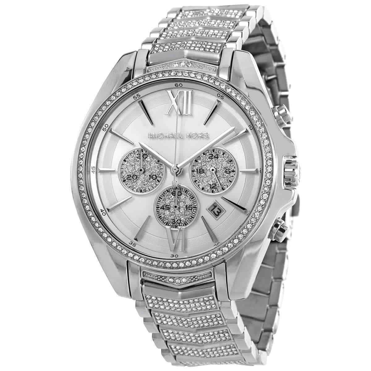 

Часы Whitney Silver из нержавеющей стали с паве и блестками Michael Kors