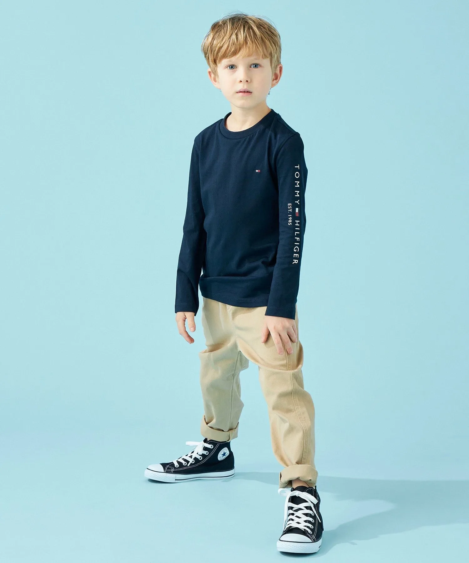Детская футболка с длинным рукавом Essential Logo TOMMY HILFIGER, Navy DW5 — фото 4
