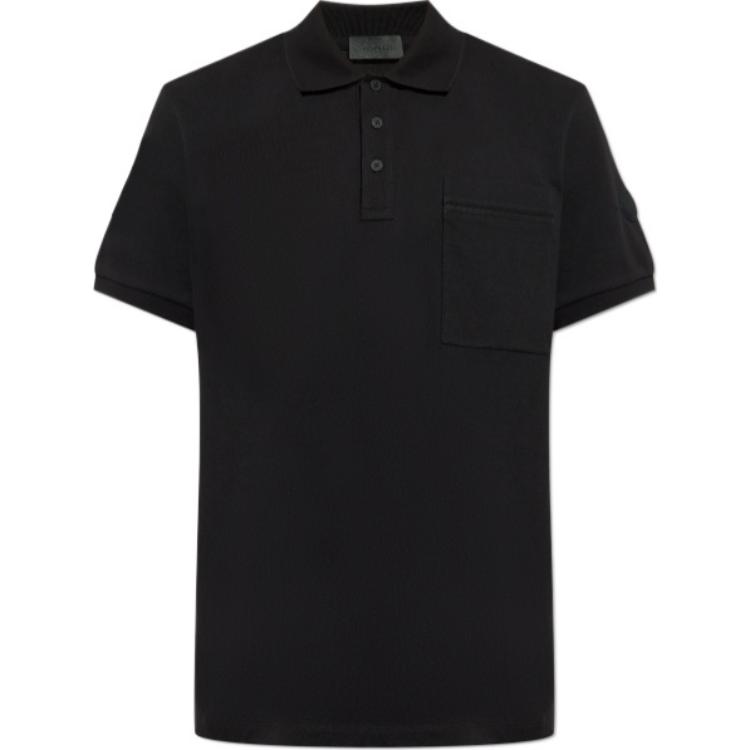 

Поло с коротким рукавом и нашивкой с логотипом Moncler, черный