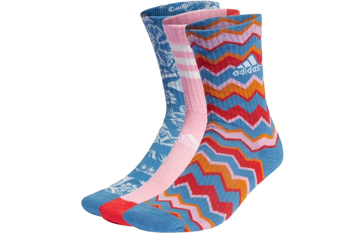 Женские носки до середины икры Adidas, 3 Pack (Pink+Light Blue+Blue)