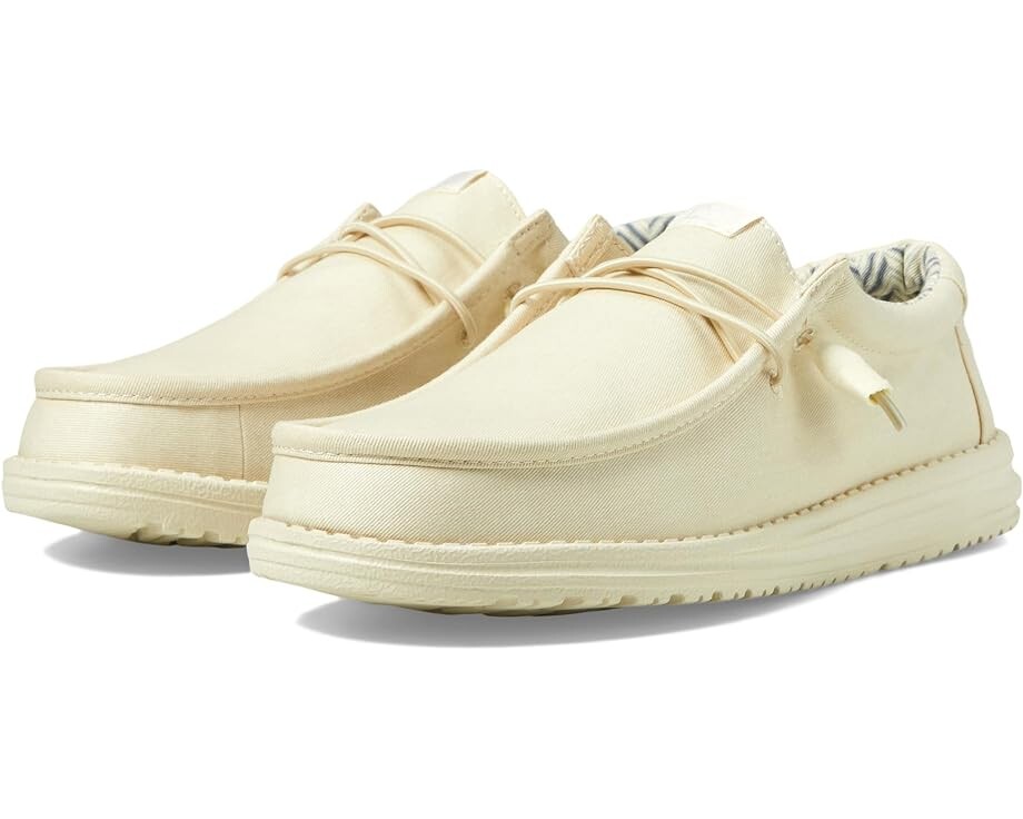 

Лоферы Hey Dude Wally Canvas, цвет Stone White