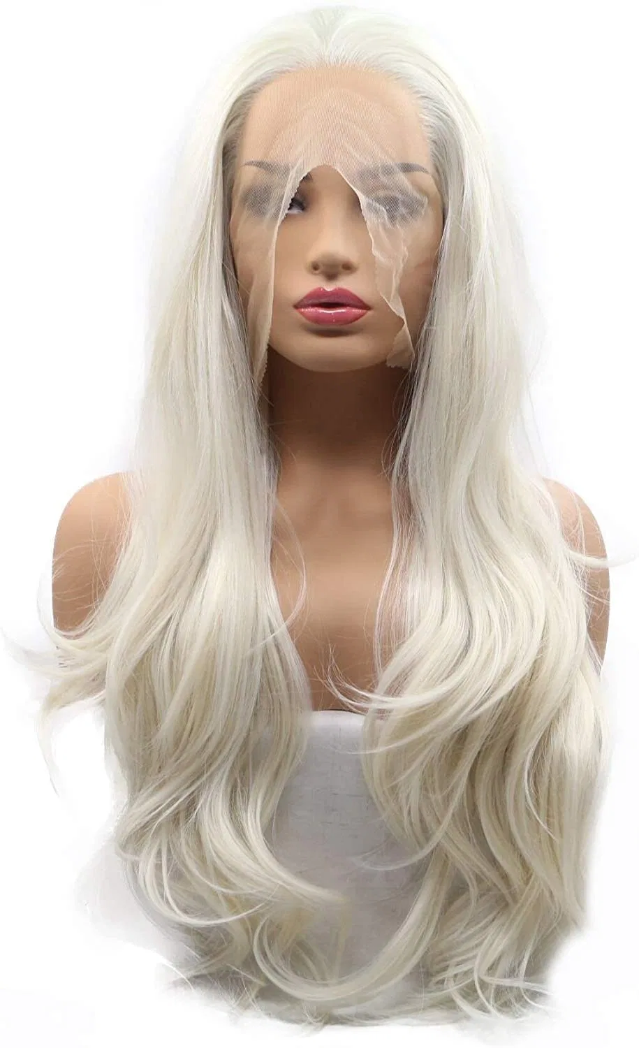 Женский белый блонд парик на кружевной основе Rainahair, Weißblond