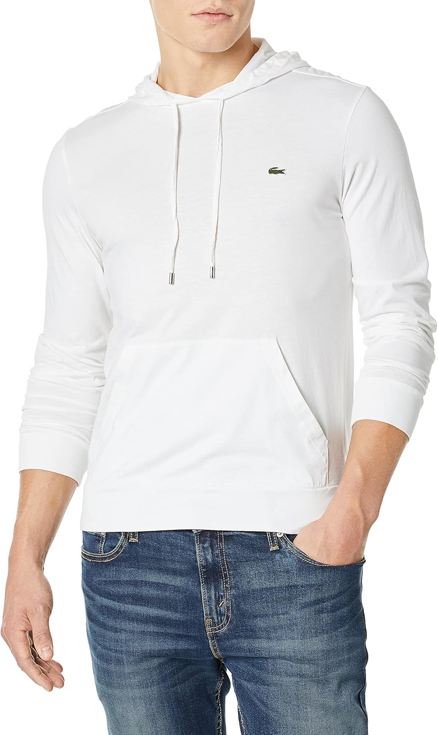 Lacoste толстовка с длинным рукавом и центральным карманом, футболка-джерси, Th9349, White — фото 3