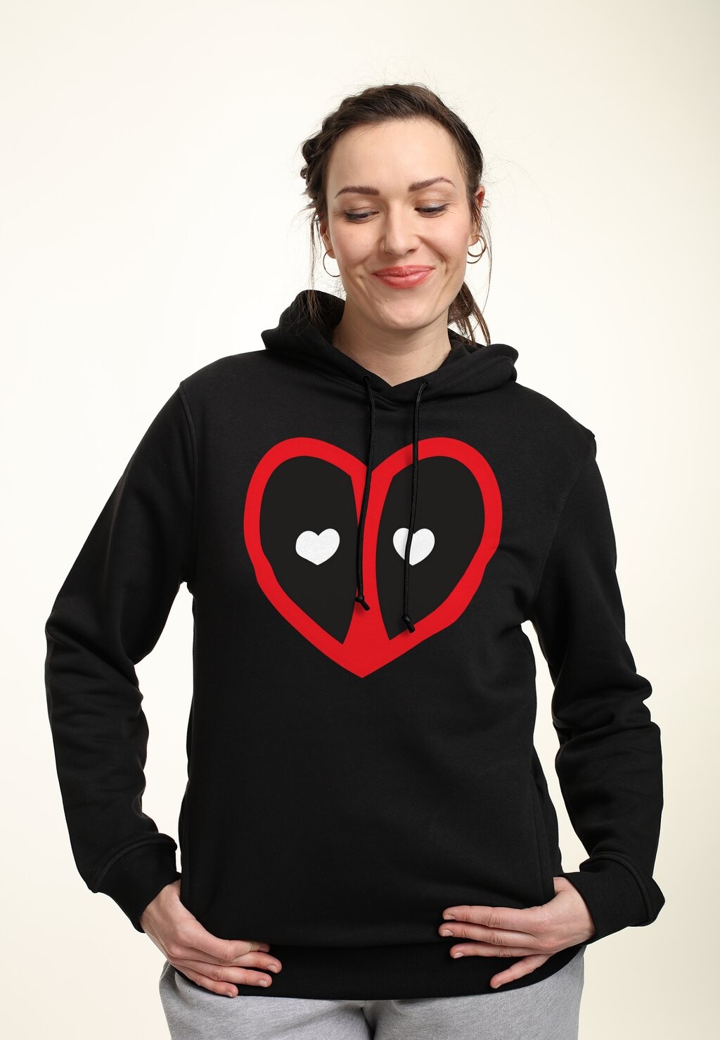 

Толстовка с капюшоном DEADPOOL HEART LOGO Marvel, черный