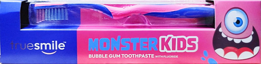 Truesmile Monster Kids Зубная паста со вкусом жевательной резинки и зубная щетка 3-6 лет 75 мл — фото 4