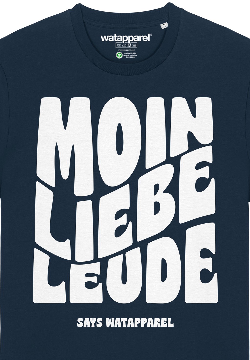 

Футболка с принтом MOIN LIEBE LEUDE watapparel, темно-синий