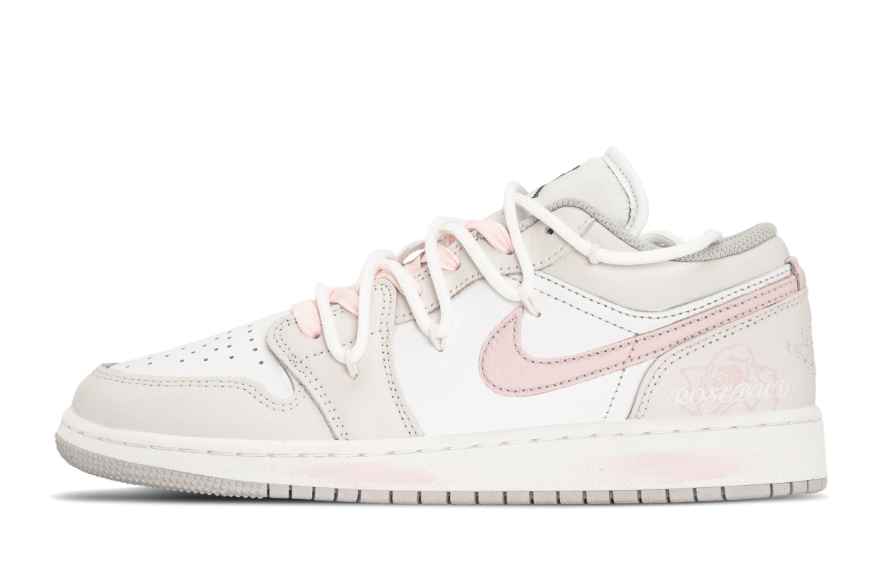 

Jordan Air 1 нескользящие износостойкие низкие детские баскетбольные кроссовки beige pink для подростков