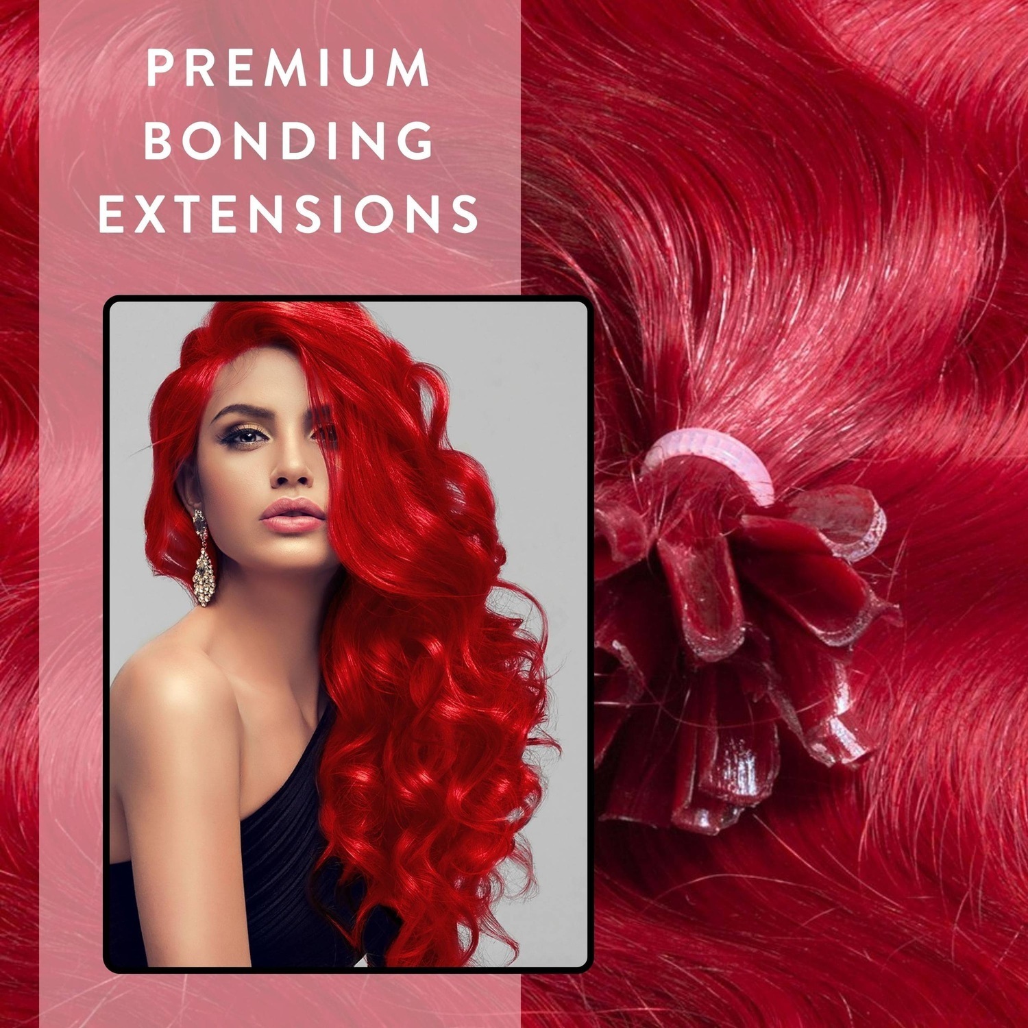 Накладные волосы bonding extensions premium echthaar #0/44 rot-intensiv 0,8g Hair2Heart, количество 25 шт. — фото 2