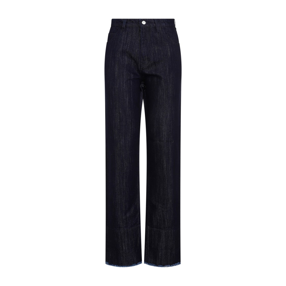 

Голубые укороченные джинсы с завышенной талией и сужением Blue Indigo Cotton Victoria Beckham