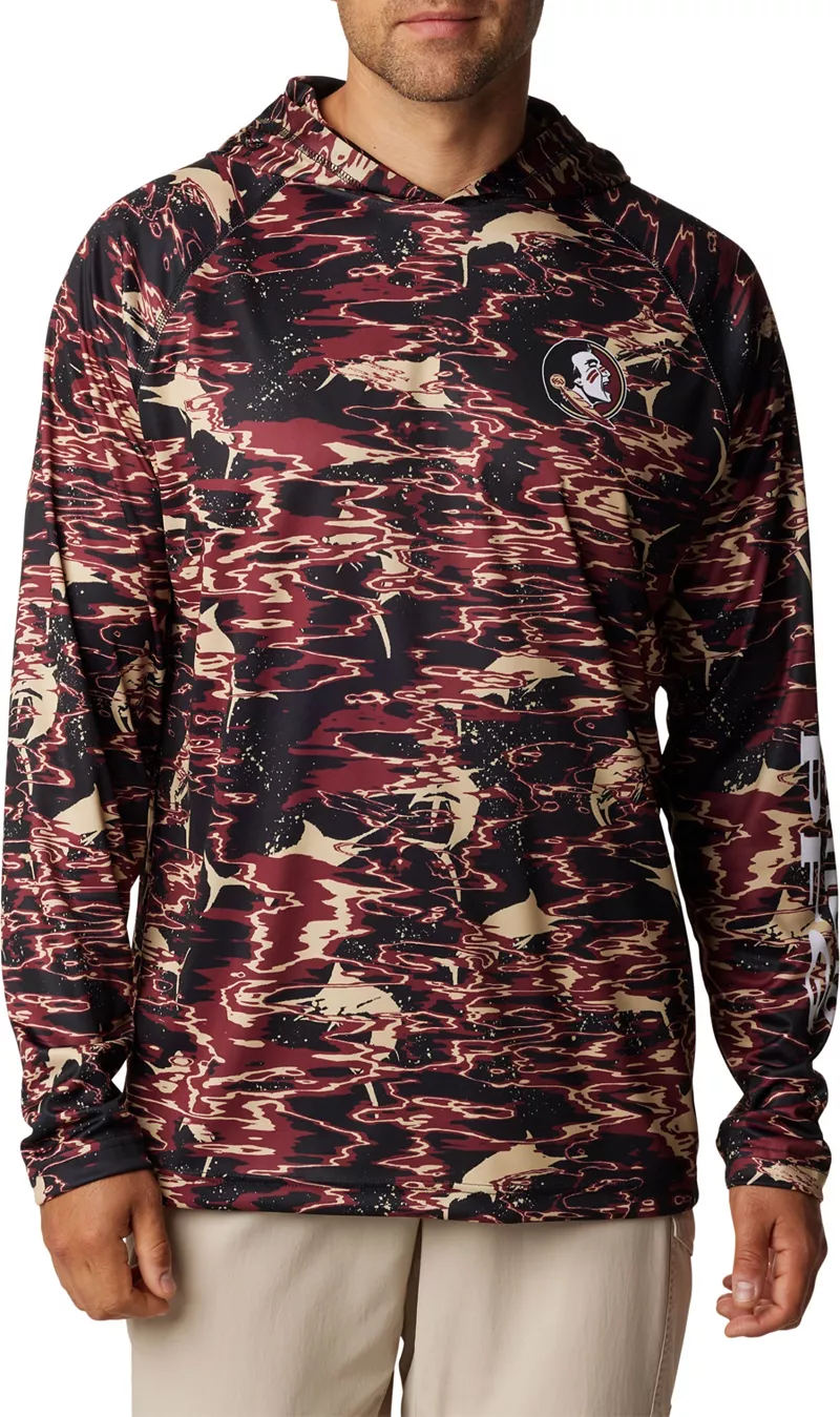 

Мужская футболка Columbia State Seminoles PFG Super Terminal Tackle с длинными рукавами и капюшоном, черная