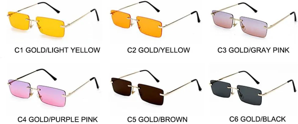 

Солнцезащитные очки UV400 с защитой от ультрафиолета — без оправы, в стиле панк с металлическим блеском, для женщин и мужчин, для бега и активного отдыха UYPTK, 01