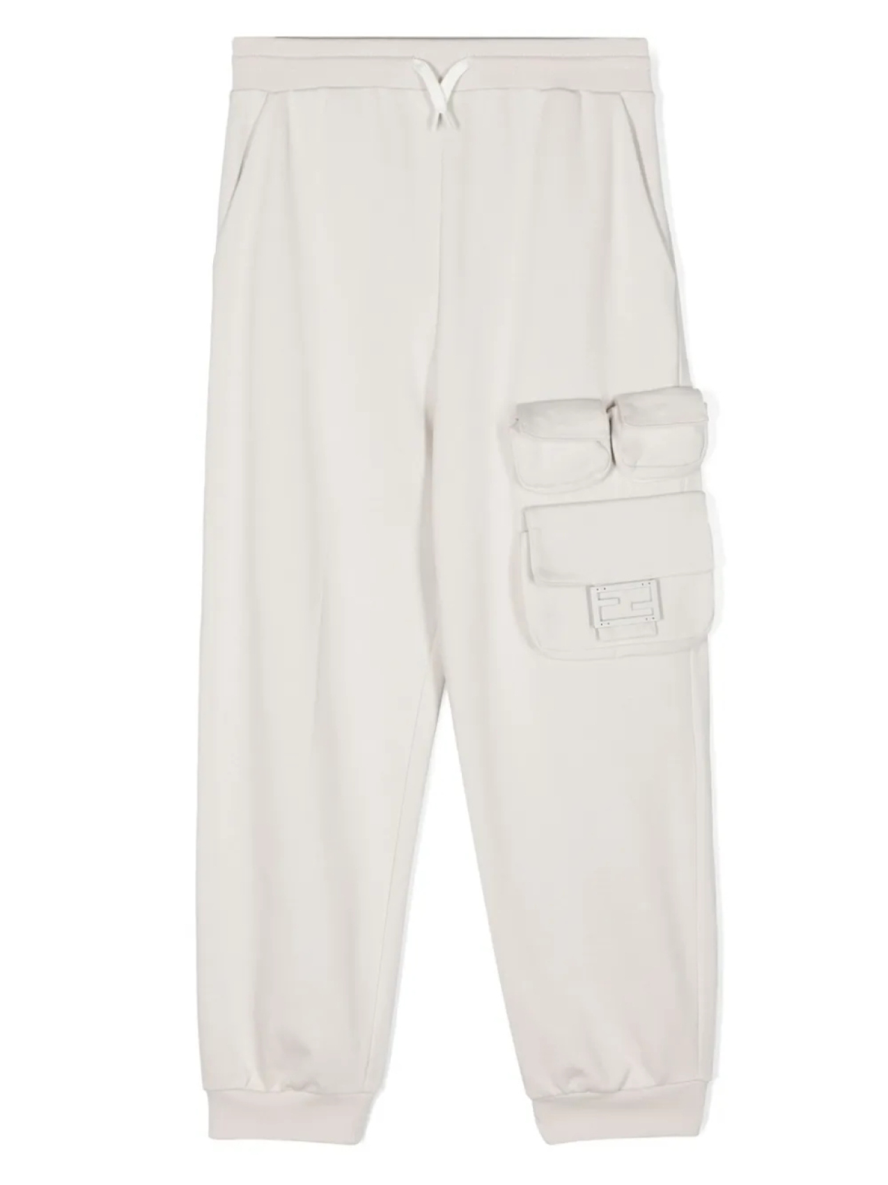 

Брюки из джерси с логотипом FF Fendi Kids, нейтральный