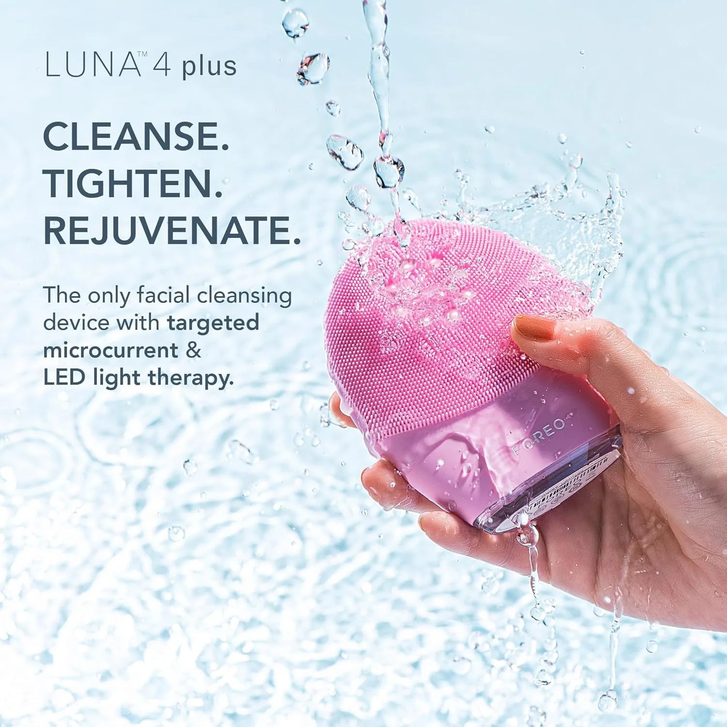 Набор FOREO Fresh & Lifted: щетка для умывания лица Luna 4 Plus Normal + сыворотка Supercharged SERUM 2.0, 30 мл Набор из 2 штук, Light Pink — фото 2