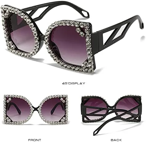 

Солнцезащитные очки с квадратным градиентом, крупной оправой и стразами, модель 2027, для женщин, летние, с защитой от УФ-излучения UV400, в стиле ретро MTZJH, C4