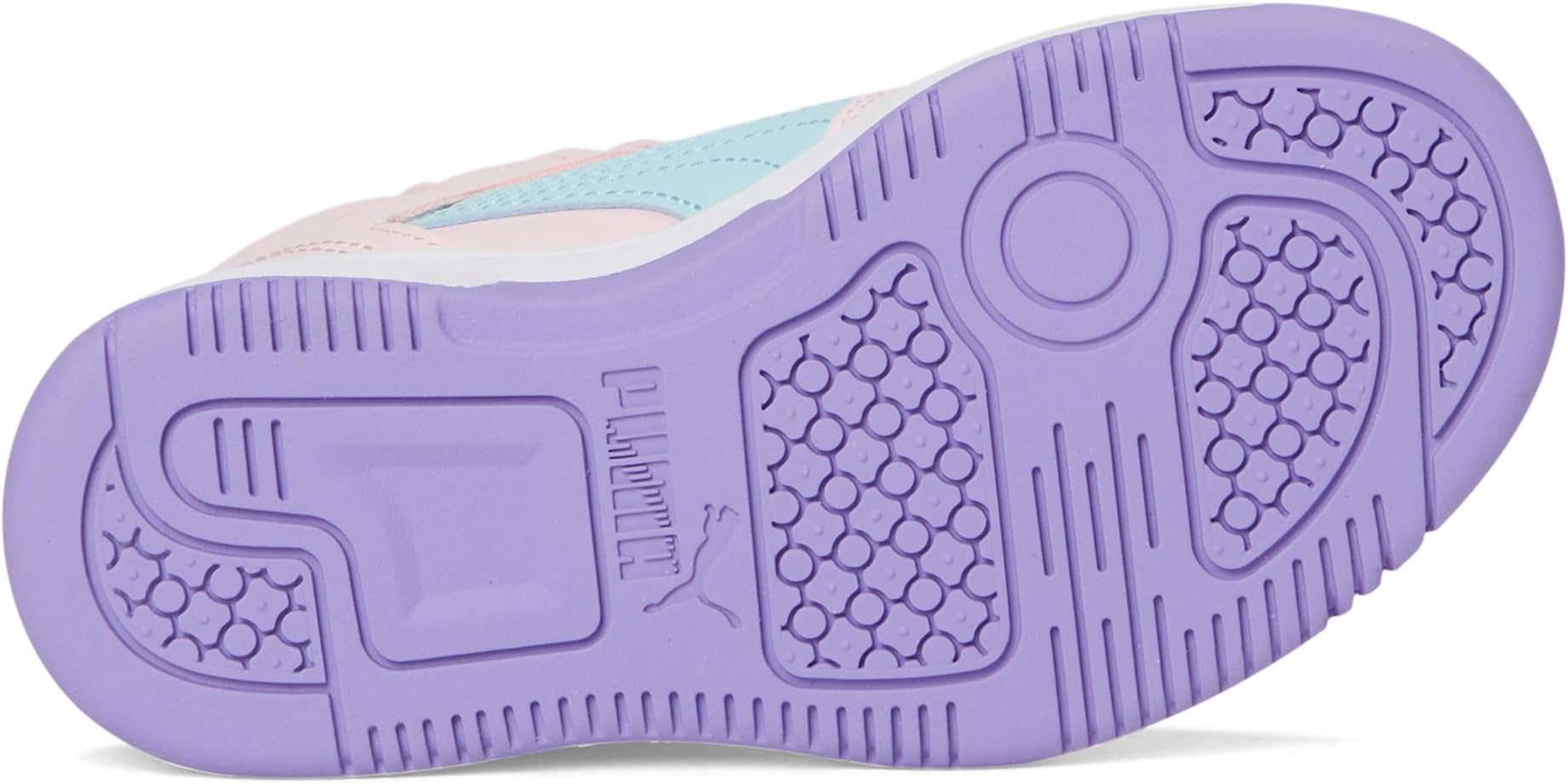 Кроссовки PUMA Kids  Rebound Layup Mid Hook And Loop Shoes, Whisp Of Pink/Light Aqua/Lavendar Pop — фото 3