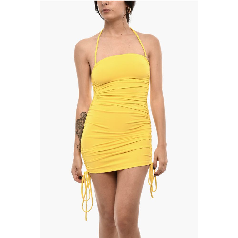 

Драпированное мини-платье без бретелек Beah Cover Up Dsquared2, Yellow