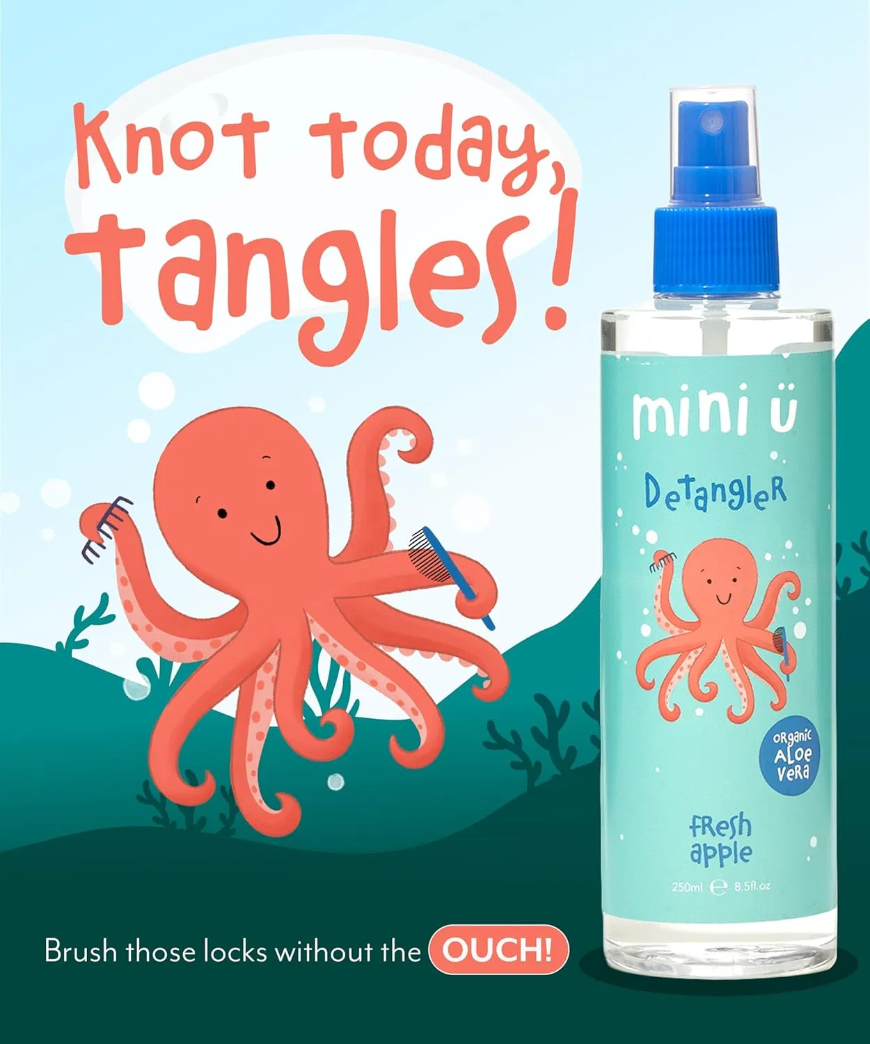 Детский спрей для распутывания волос Mini U Kids Detangler Spray с ароматом яблока Mini-U — фото 2