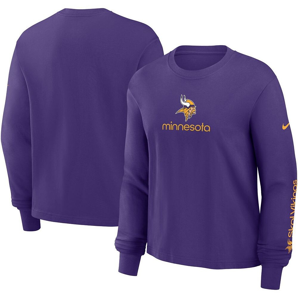 Женская фиолетовая футболка свободного кроя с длинными рукавами Nike Minnesota Vikings, цвет Mvk Purple — фото 2