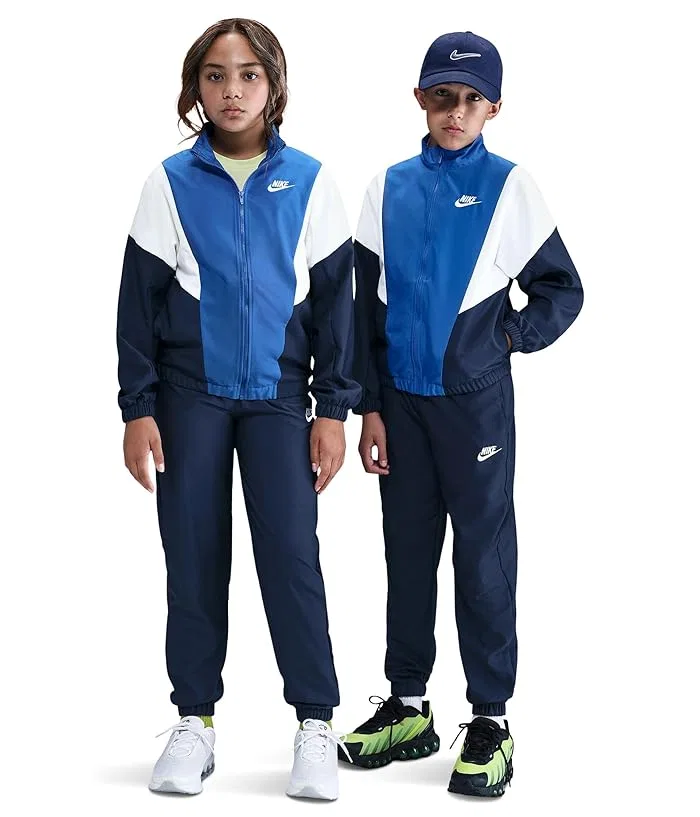 Костюм спортивный тканый средней посадки Nike Kids, World Indigo/White