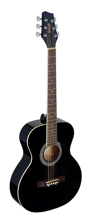 

Акустическая гитара STAGG 4/4 black auditorium acoustic guitar with basswood top