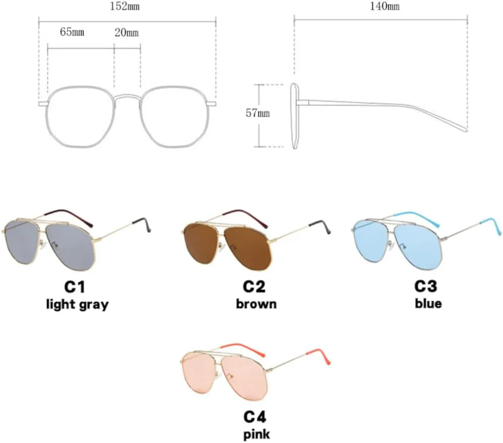 

Популярные модные солнцезащитные очки большого размера с металлическими двойными перемычками для женщин, защита от УФ-излучения UV400 VRTRFFTR, Golden Orange Pink