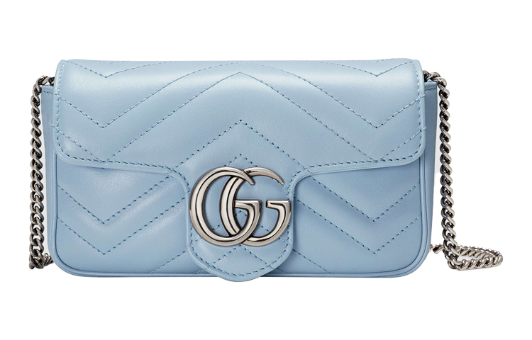 

Сумка GG Marmont из кожи через плечо, женская, синий, карамельный и единороговый цвета GUCCI