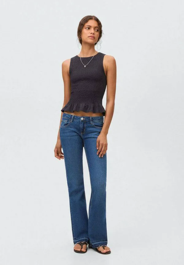 Подростковые джинсы-клеш Mango Kids, Dark Blue