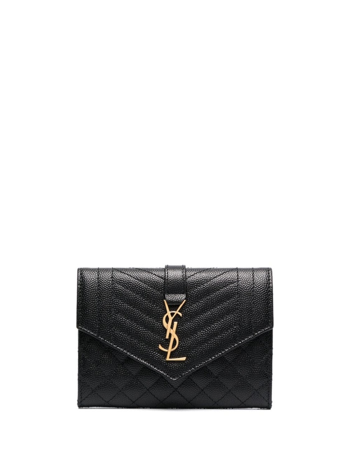 

Картхолдер из зернистой кожи Saint Laurent, черный