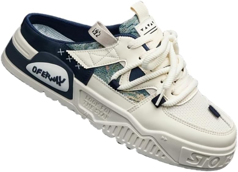 

Мужские повседневные туфли, стильный шнуровкой, дышащие и удобные. Подходят для прогулок на улице, бега и кемпинга в любое время года. Подходят для ношения в любое время года Hoalox, синий/бежевый