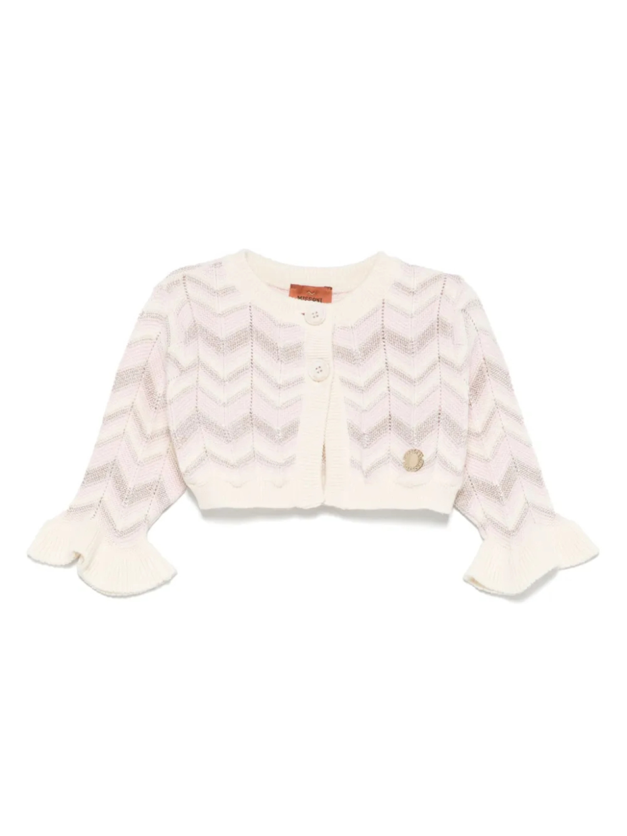 

Missoni Kids кардиган с узором шеврон, нейтральный