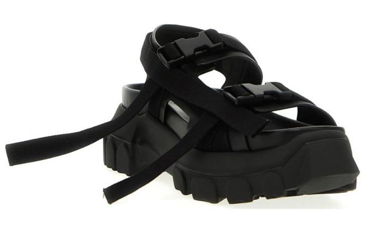 Тракторные массивные кожаные сандалии RICK OWENS, черный — фото 4