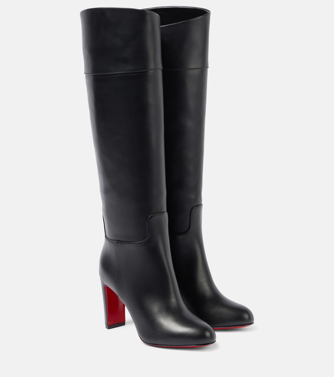 Сапоги Loo Botta 85 кожаные до колена Christian Louboutin, черный