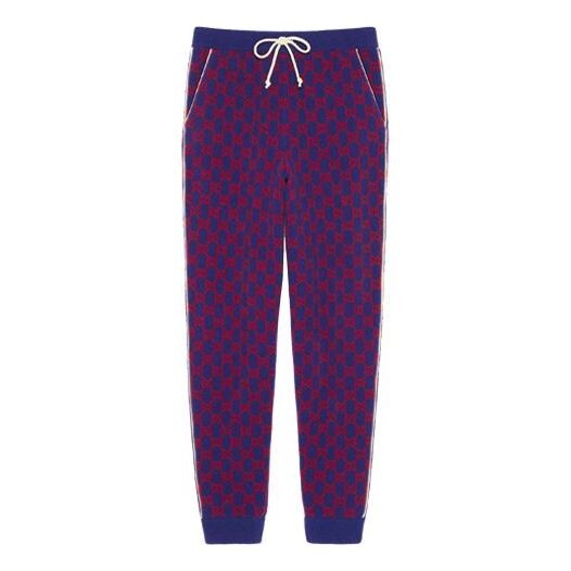 

Брюки men's wool casual sports pants/trousers/joggers navy blue Gucci, синий